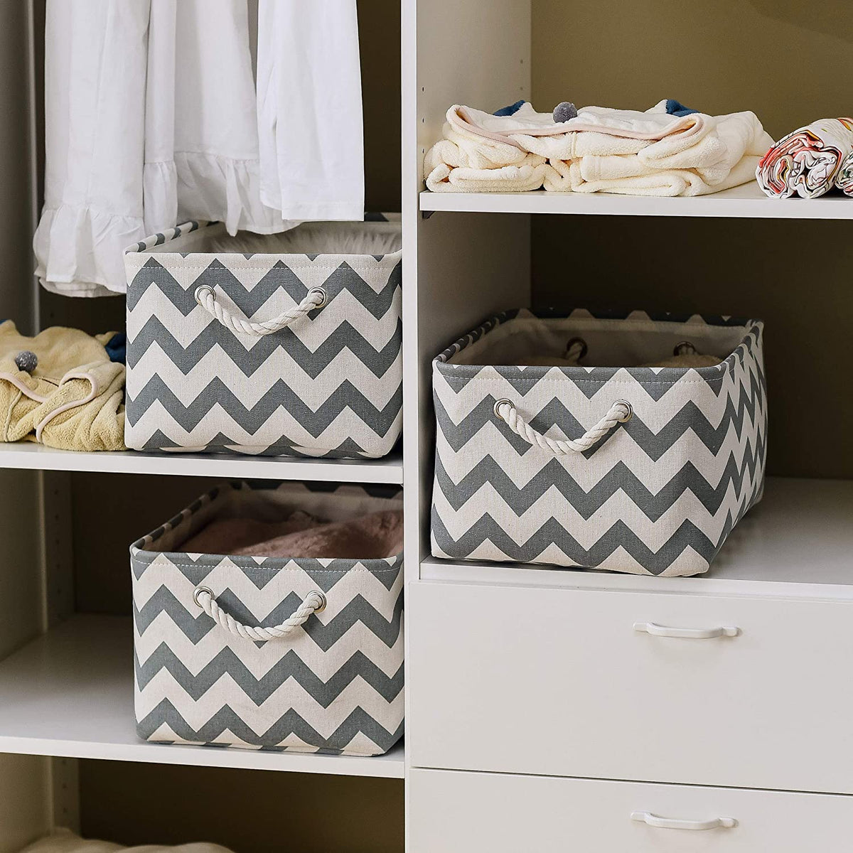 Large Fabric Organizer Bins for Home Office / Craft Room / Playroom St ...